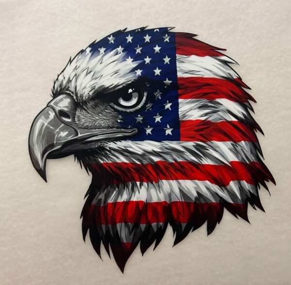 American Flag Eagle Decal