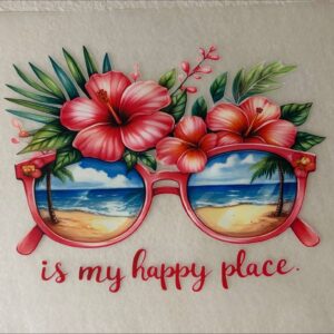 Beach is My Happy Place Glasses Decal