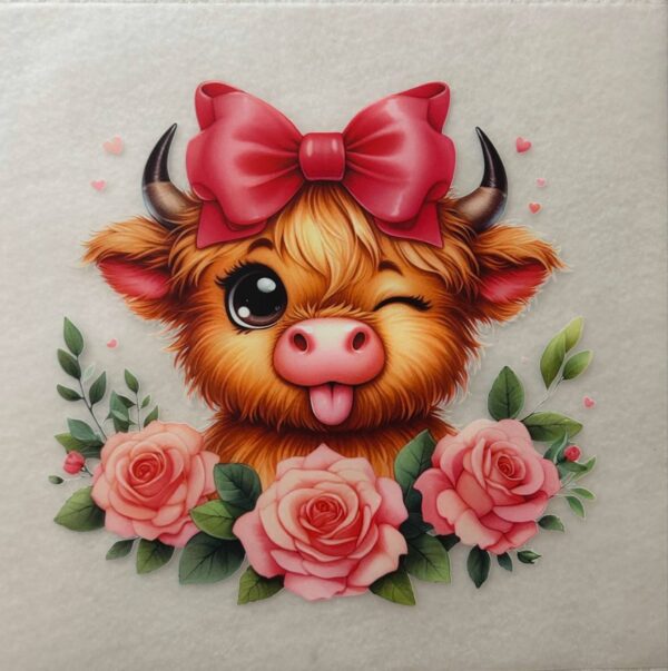 Winking Rosy Cow Decal