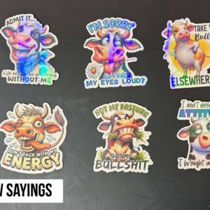Cow Sayings Stickers